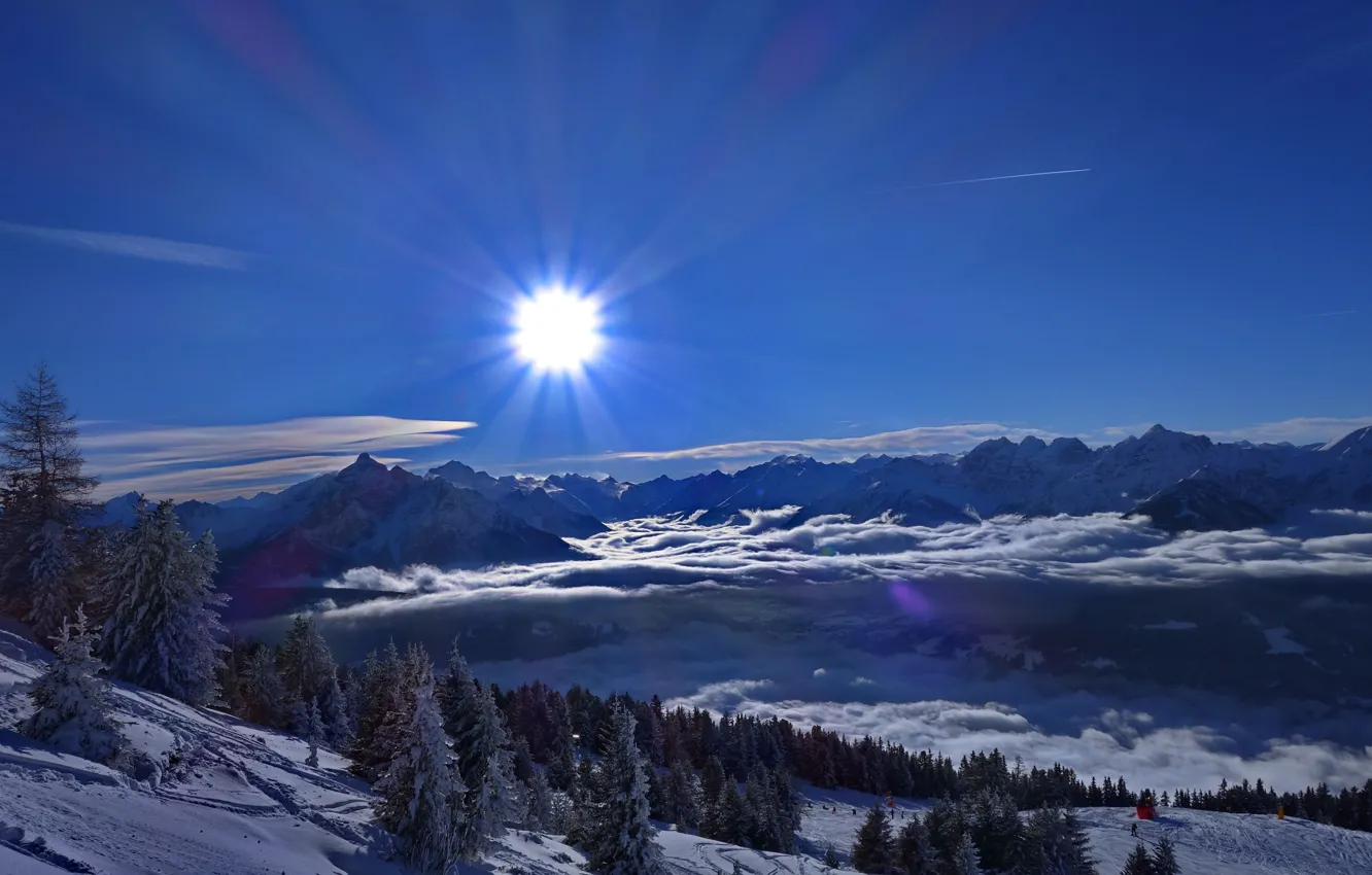 Фото обои Winter, Österreich, Schnee, Alpen, Innsbruck, Patscherkofel