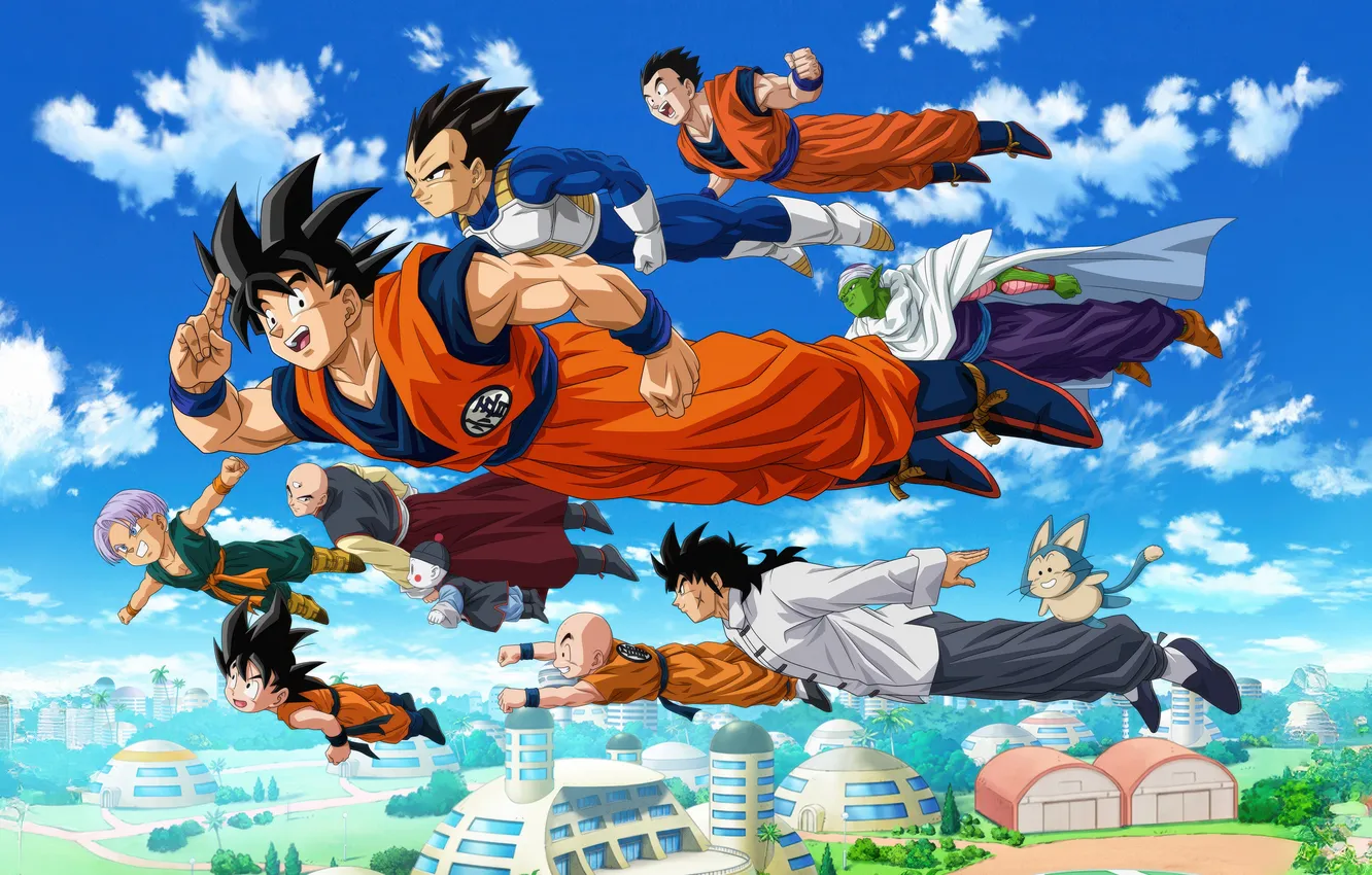 Фото обои fly, Goku, Dragon Ball super
