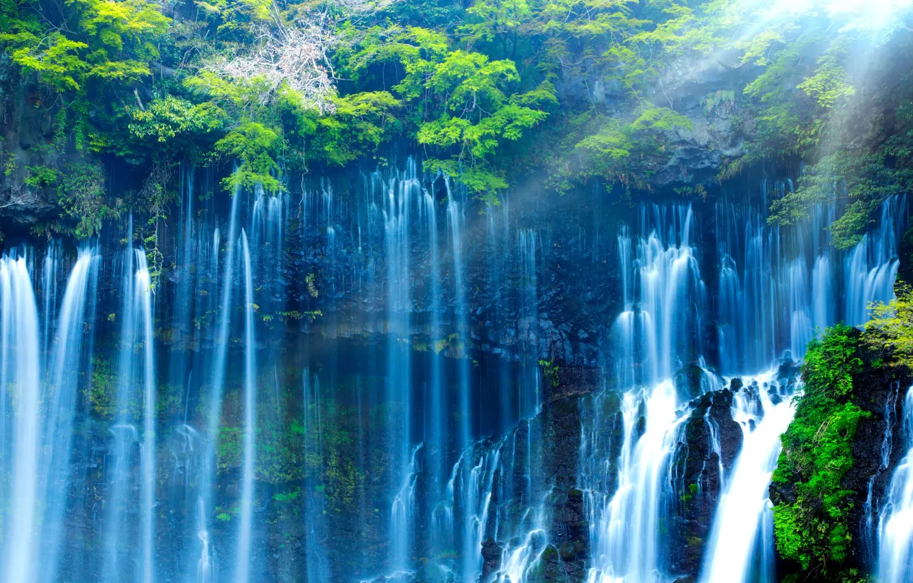 Фото обои Япония, водопад Шираито, Фудзиномии