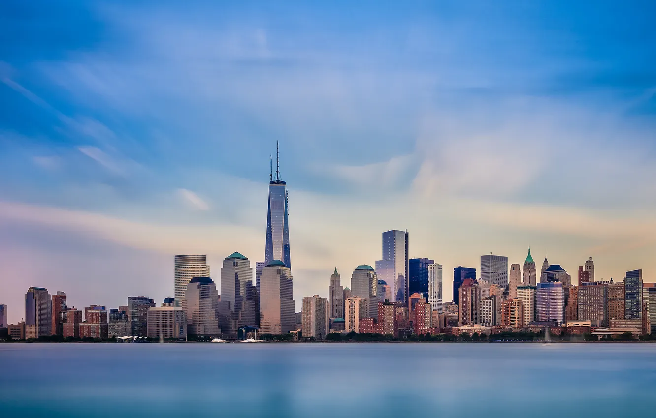 Фото обои город, Нью-Йорк, небоскребы, USA, мегаполис, NYC, New York City