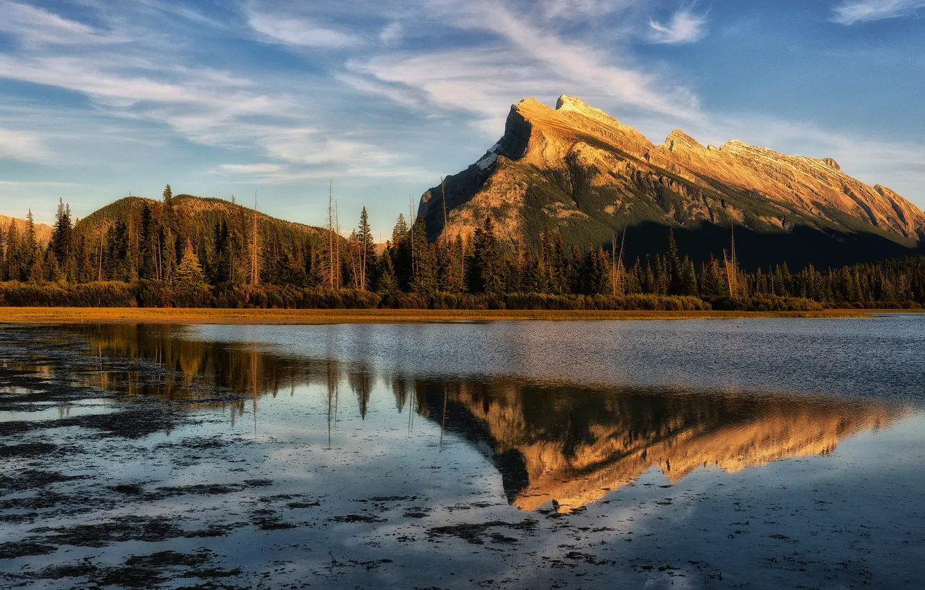 Фото обои Alberta, Canada, Vermilion Lakes, Late Light
