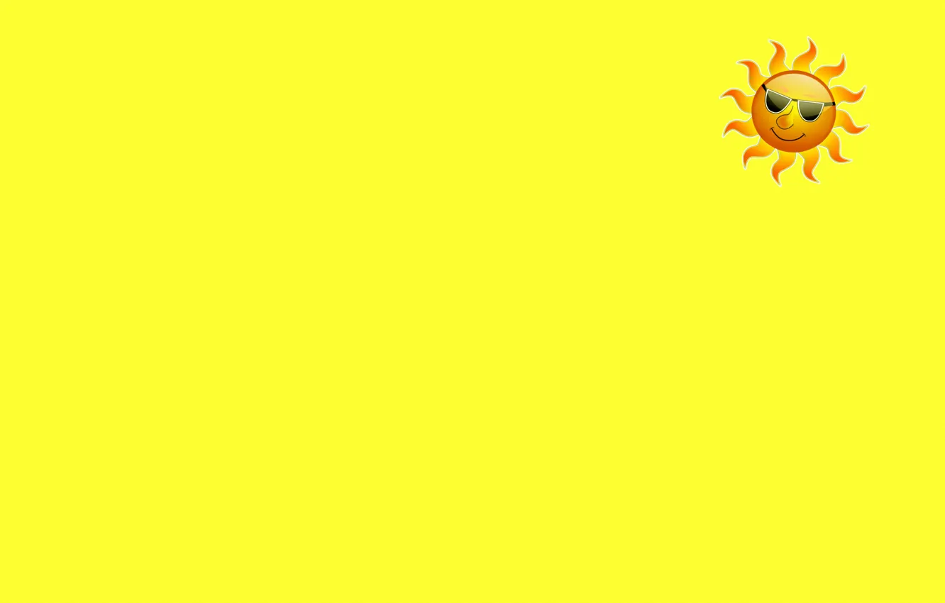 Фото обои солнце, желтый, улыбка, минимализм, очки, smile, sun