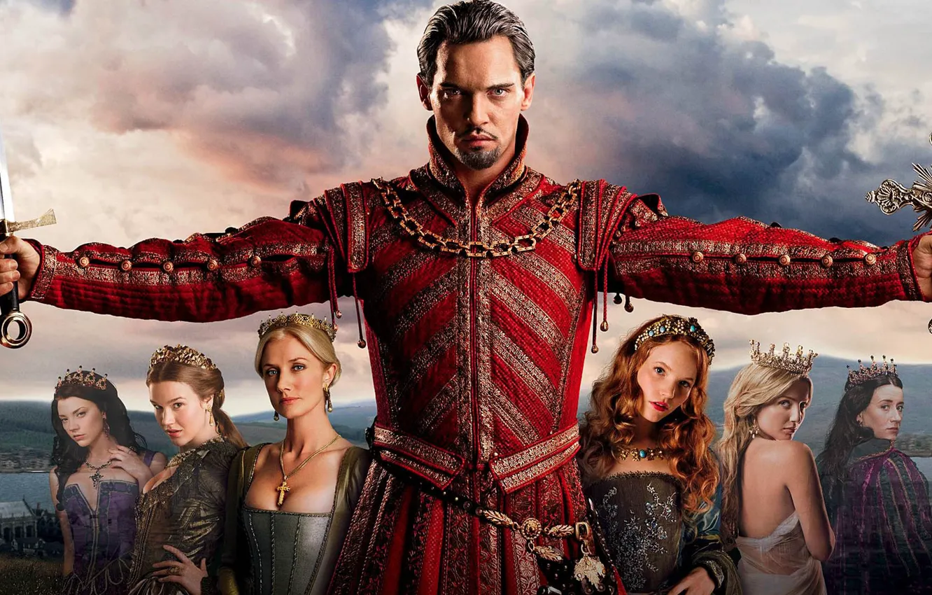 Фото обои Jonathan Rhys Meyers, Джонатан Риз Майерс, The Tudors, Natalie Dormer, Тюдоры, Натали Дормер