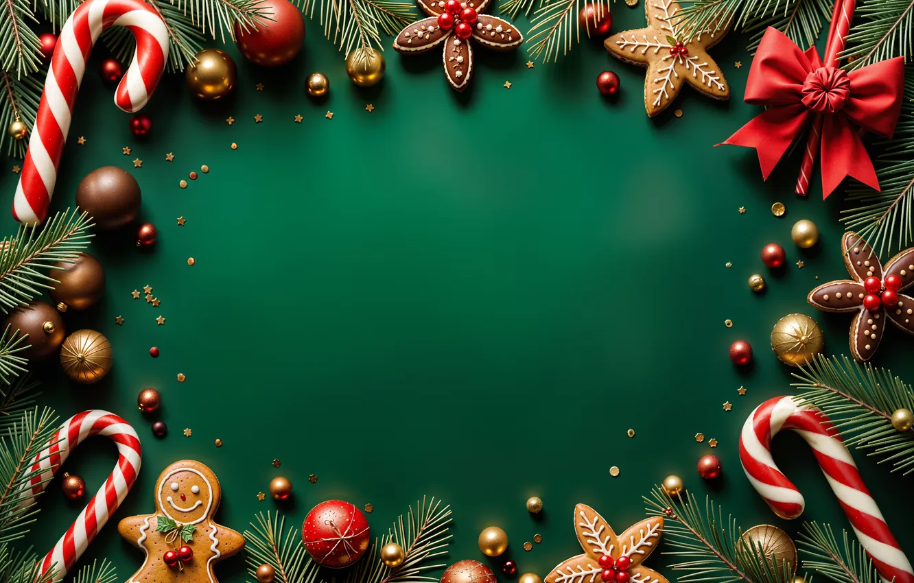 Фото обои украшения, фон, шары, Рождество, Новый год, golden, new year, Christmas