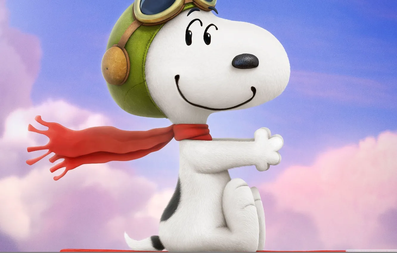Фото обои cinema, sky, puppy, hat, dog, clouds, cartoon, movie