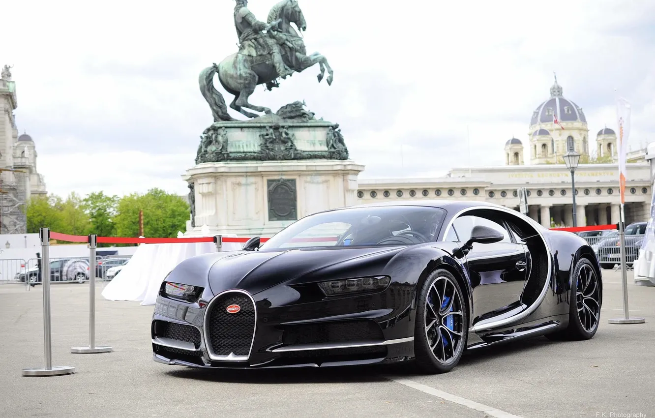 Фото обои Bugatti, Black, Chiron
