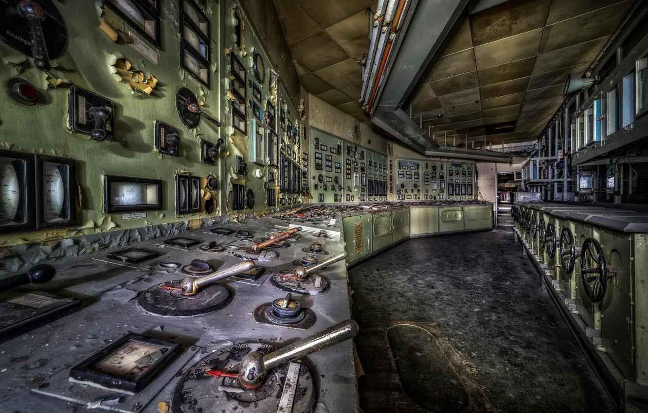 Фото обои abandoned, decay, Control Room