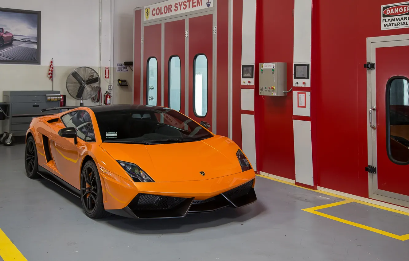 Фото обои Lamborghini, Orange, Gallardo, Box