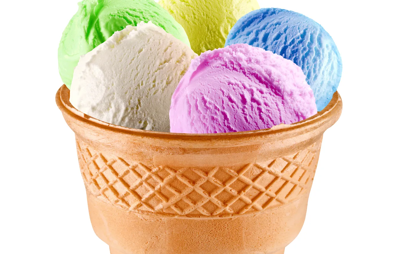 Фото обои холод, краски, мороженое, десерт, вафли