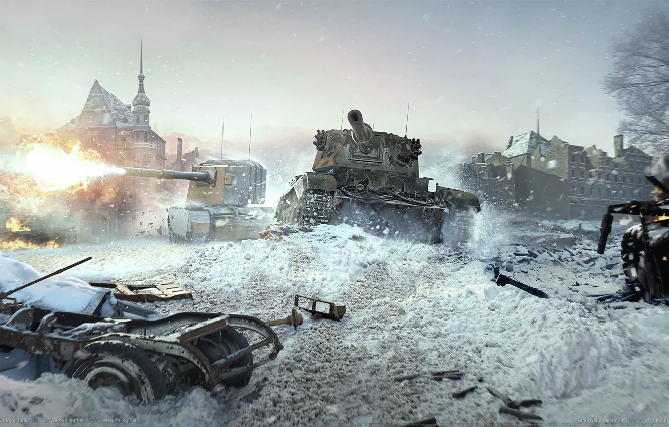Фото обои война, разрушения, руины, танки, game wallpapers, World of Tanks