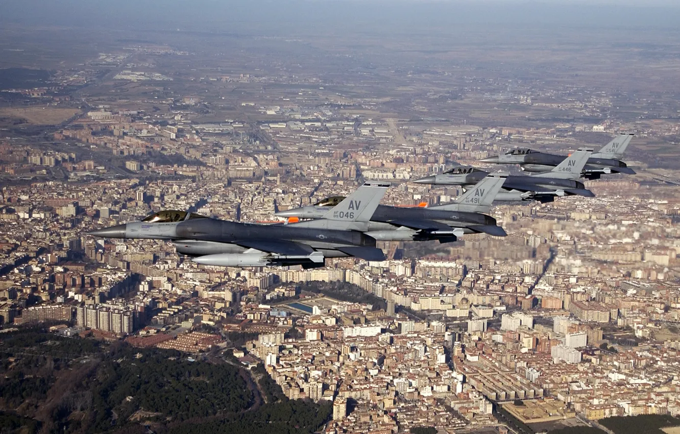 Фото обои Испания, F-16, Сарагоса, около военной базы
