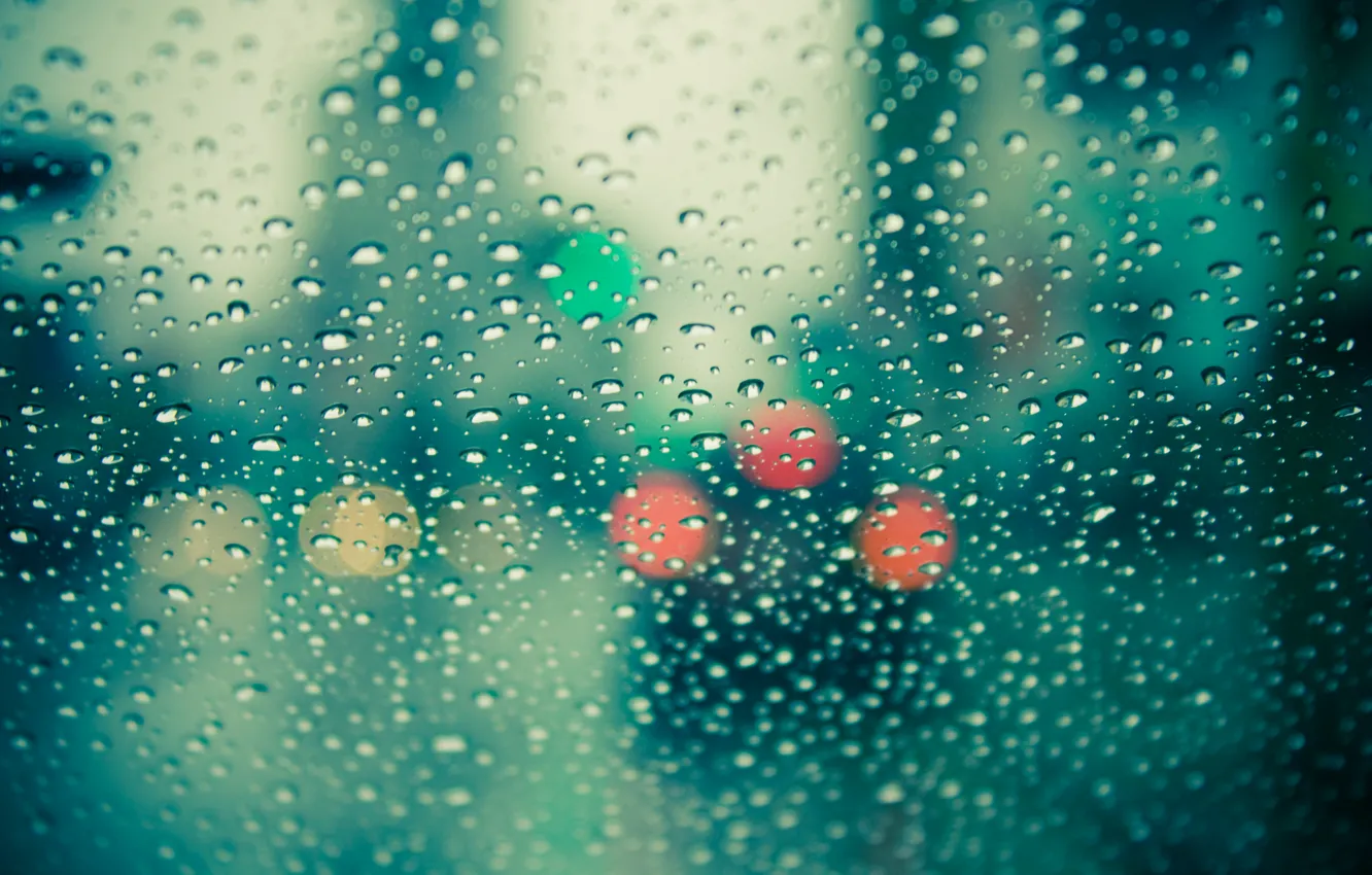 Фото обои стекло, цвета, капли, макро, фото, дождь, настроение, обои