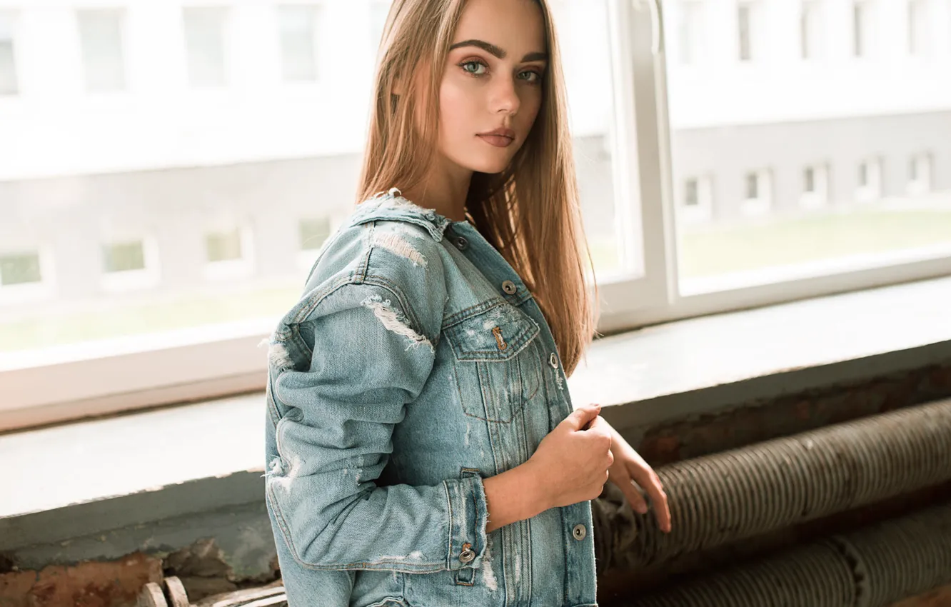 Фото обои молодость, губки, прелесть, jeans jacket, Krzysztof Budych