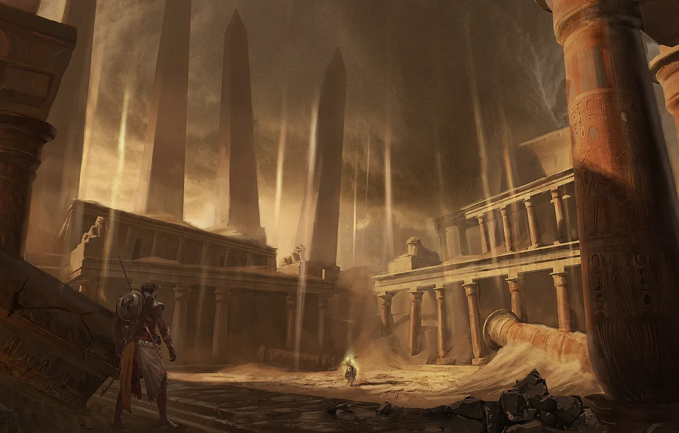 Фото обои мультиплатформенная компьютерная игра, Assassin’s Creed Origins, Eddie Bennun, The Curse of the Pharaohs