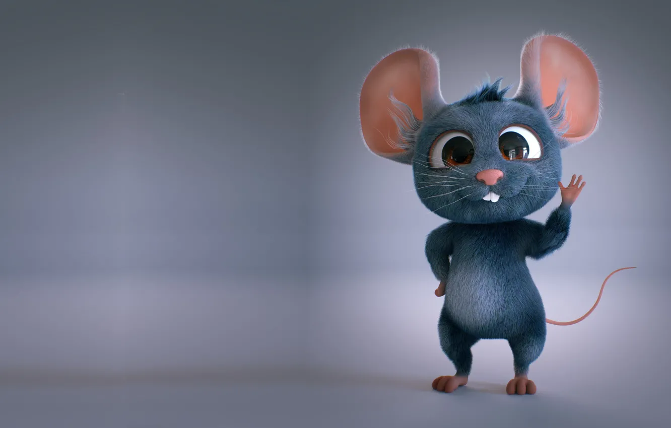 Фото обои мышка, арт, детская, Yuriy Dulich, Philip the Mouse