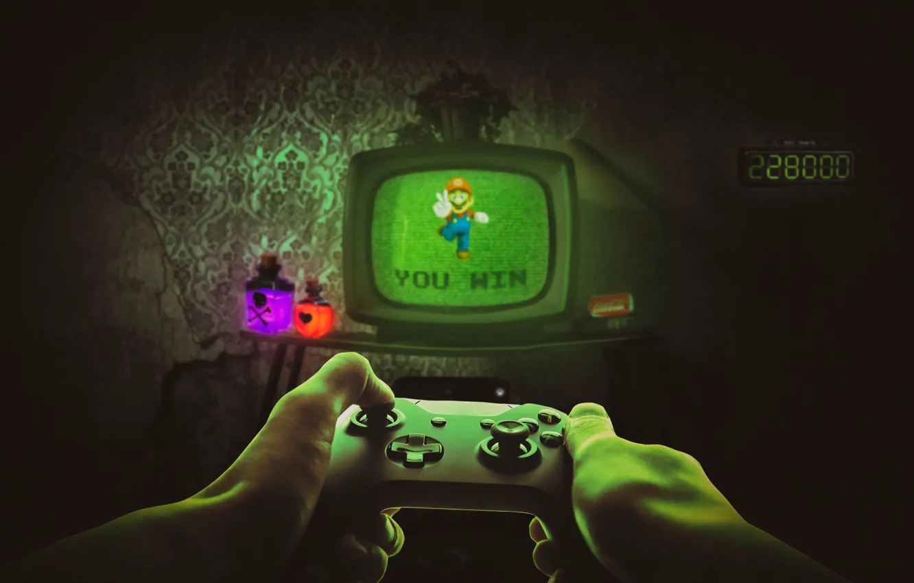 Фото обои xbox, games, old, mario