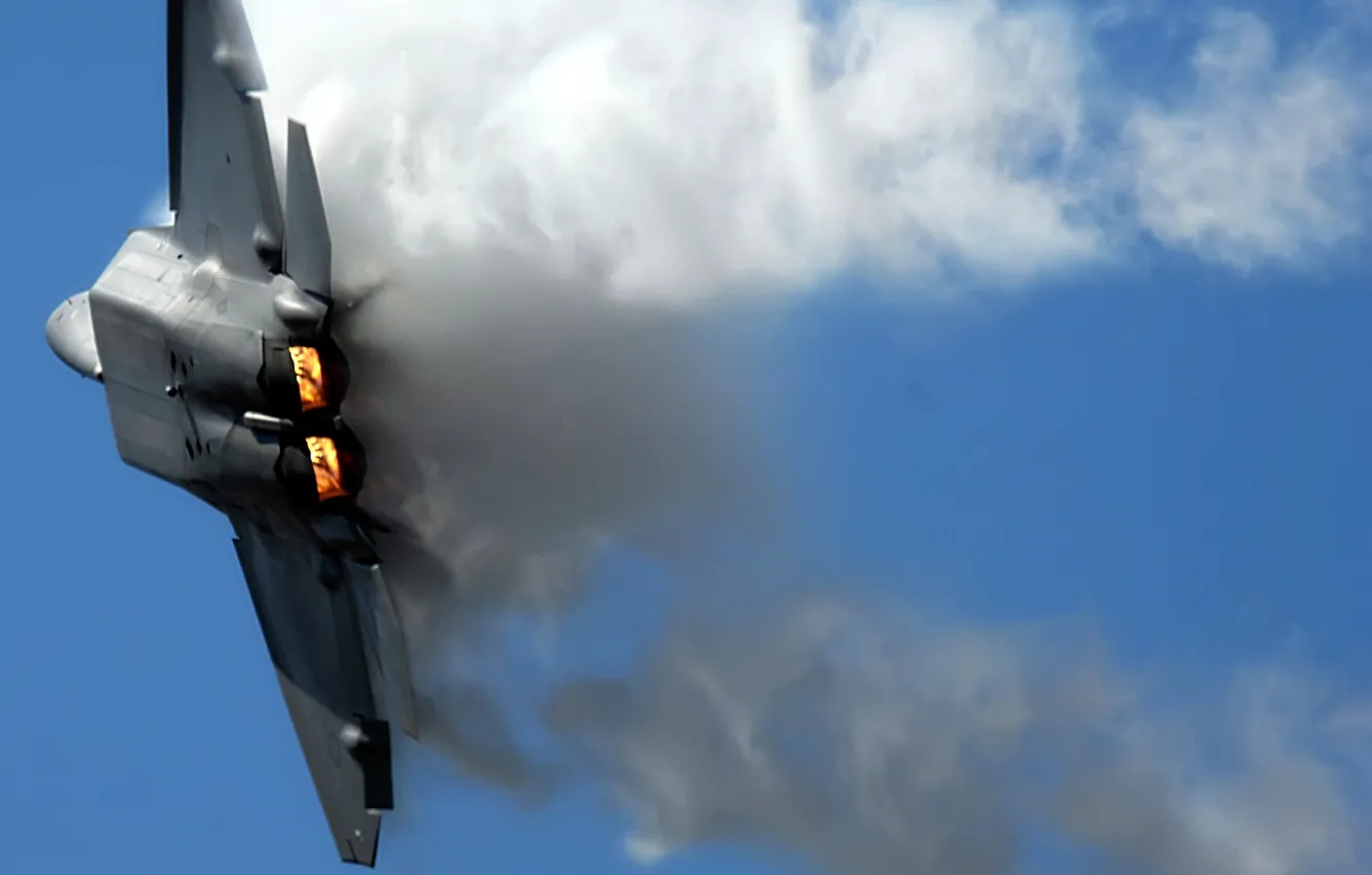 Фото обои F-22 Raptor, Fighter Jet, War Plane