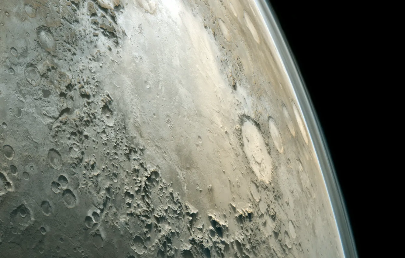 Фото обои grey, planet, Sci Fi, craters