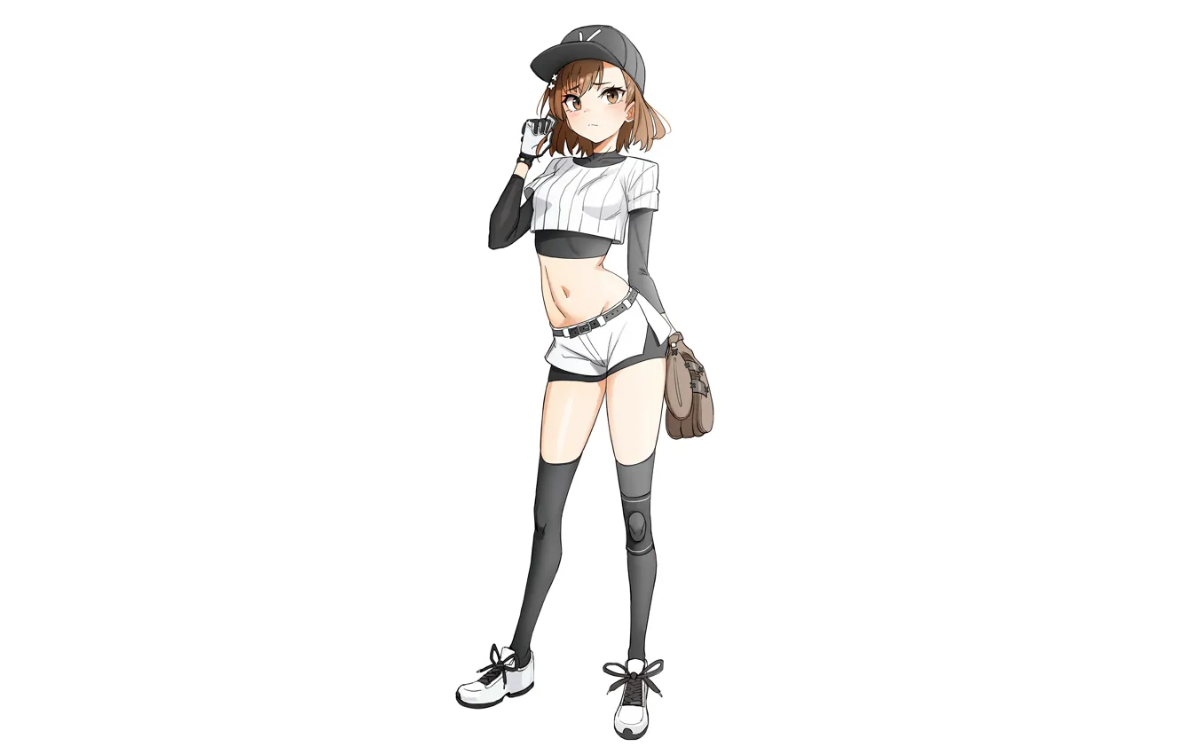 Фото обои shorts, thighhighs, short hair, handsome, thighs, A Certain Scientific Railgun, anime, baseball