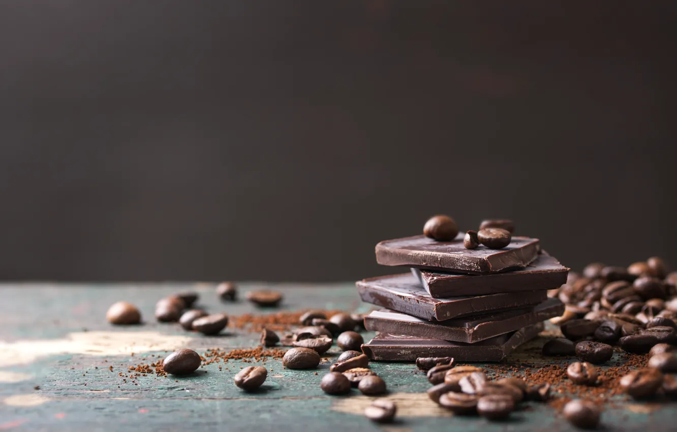 Фото обои шоколад, кофейные зёрна, chocolate, плитки