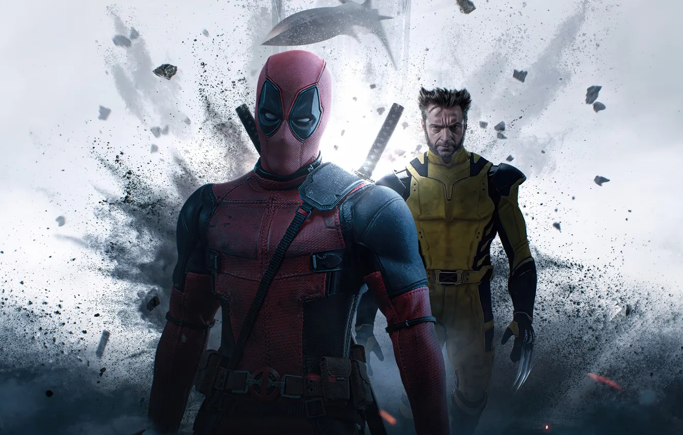 Фото обои Райан Рейнольдс, Ryan Reynolds, постер, Wolverine, Hugh Jackman, Logan, Хью Джекман, Deadpool