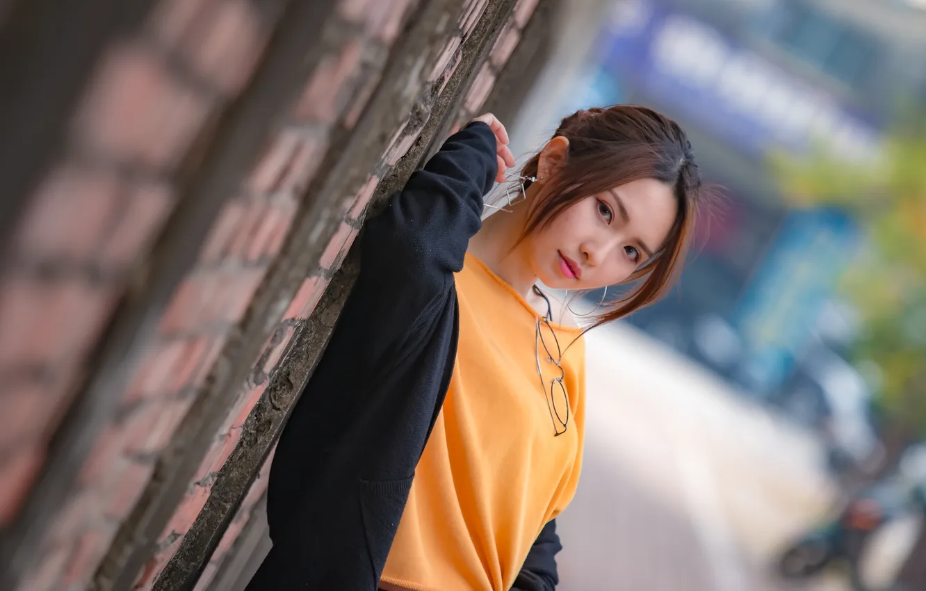 Фото обои девушка, портрет, азиатка