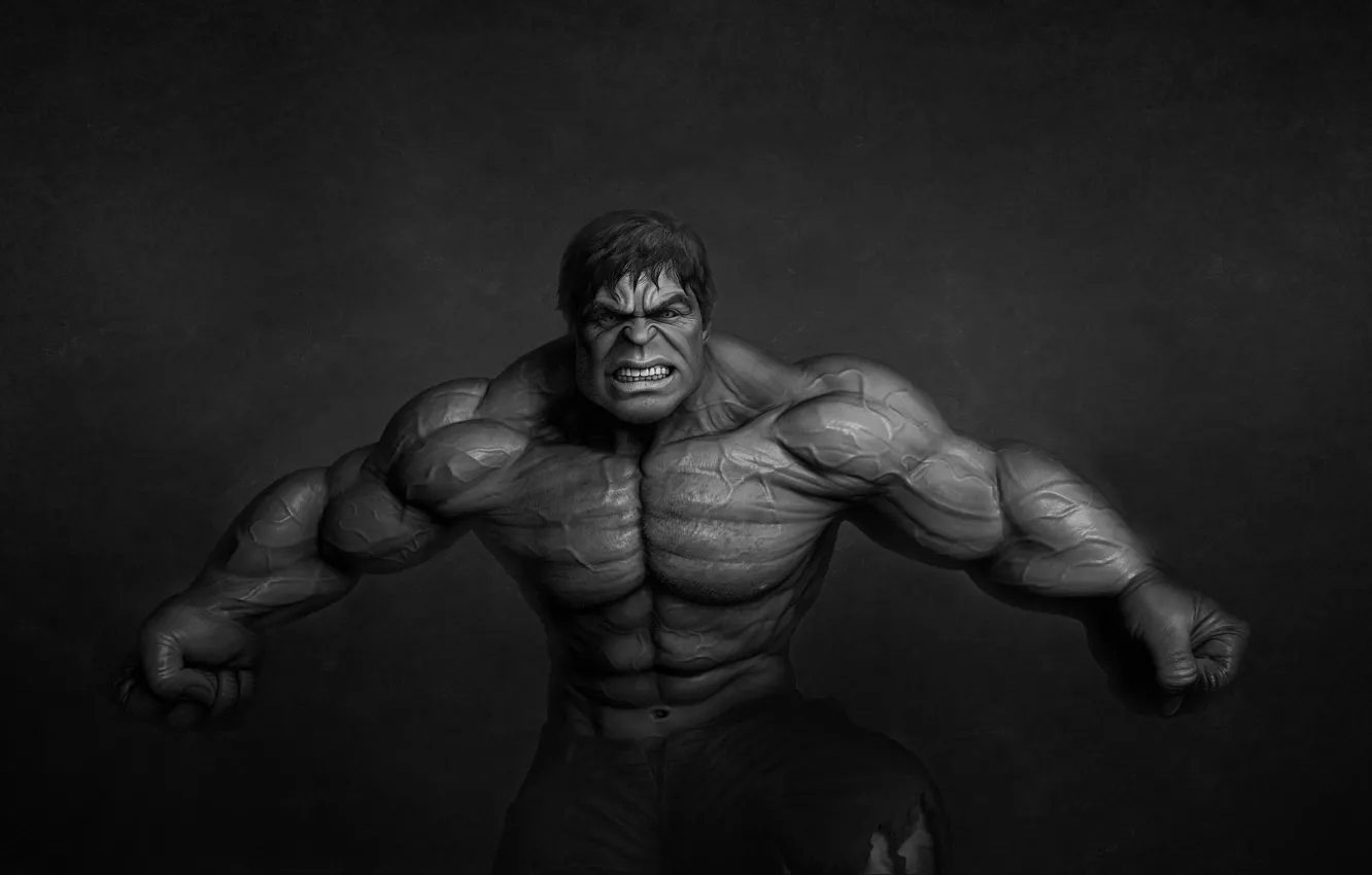 Фото обои монстр, халк, hulk, темноватый фон