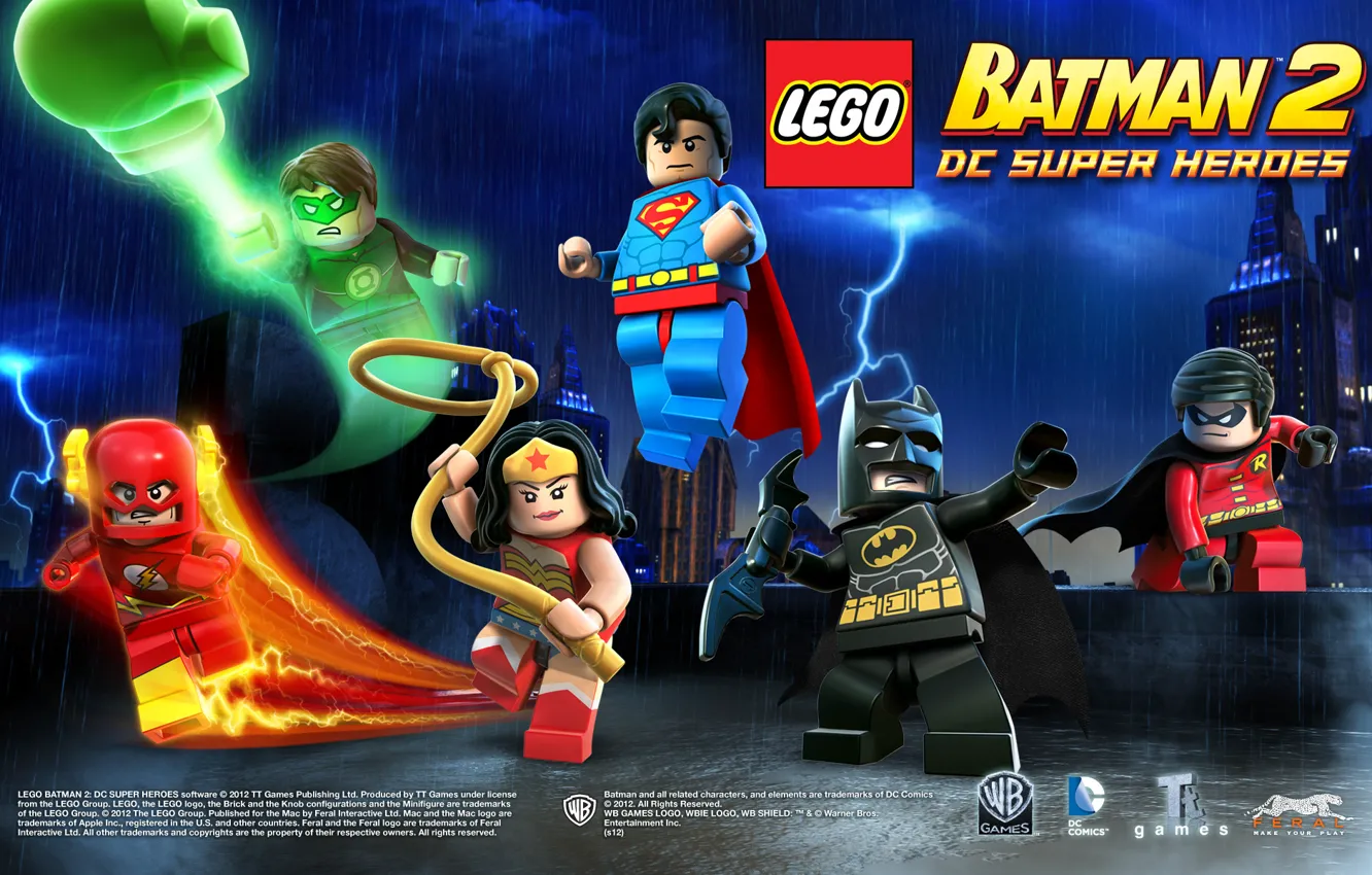 Фото обои batman, lego, flash, robin