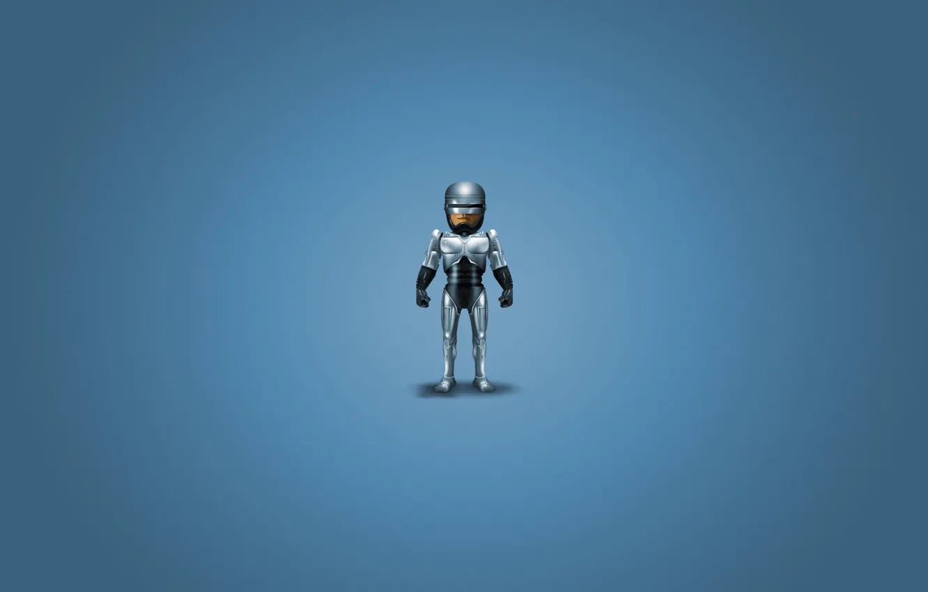 Фото обои человек, робот, фигура, полицейский, robocop, робокоп