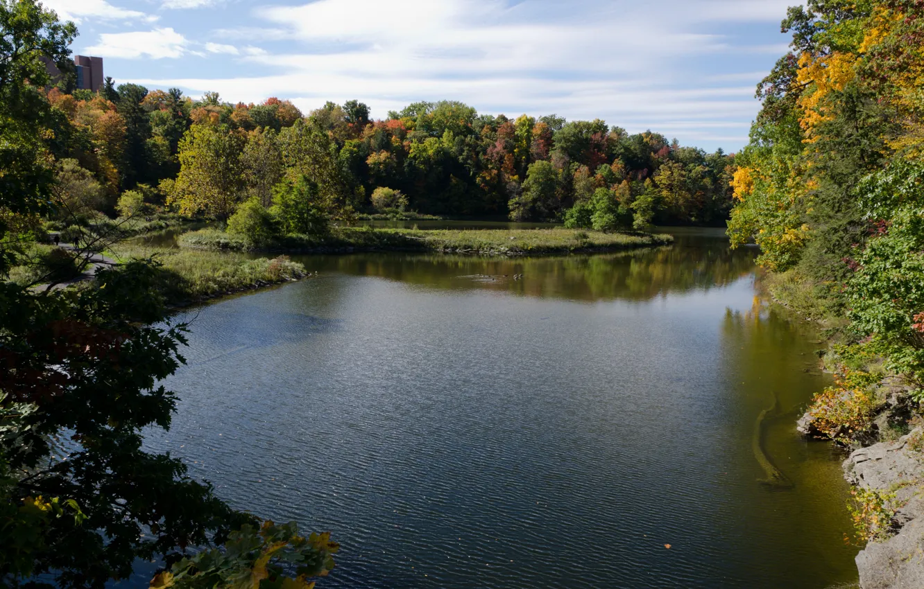 Фото обои Осень, Озеро, USA, США, Fall, Autumn, Colors, Lake