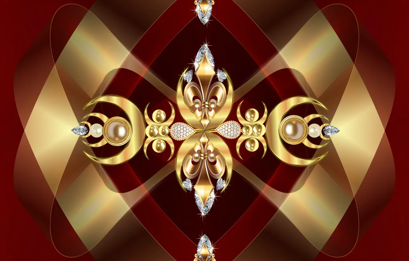 Фото обои golden, design, pattern, bowtie, deep rose