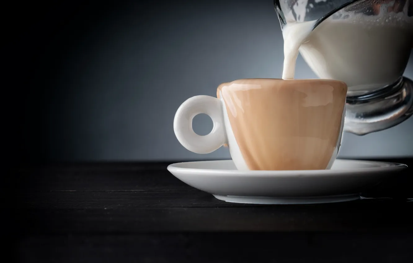 Фото обои кофе, молоко, кружка, чашка