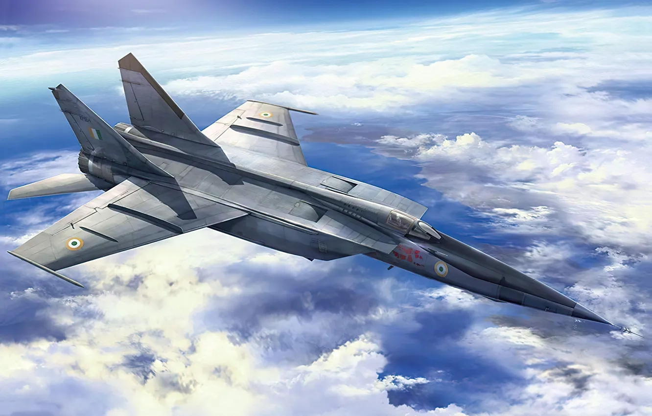 Фото обои art, airplane, aviation, jet, mig-25