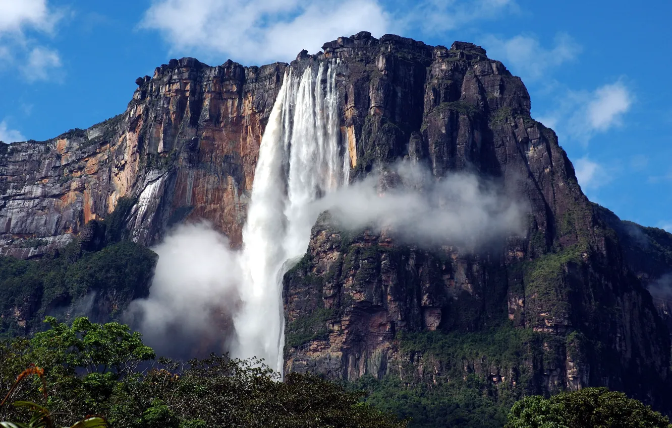 Фото обои водопад, Венесуэла, Южная Америка, Анхель, Национальный парк Канаима