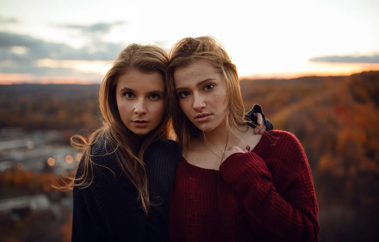 Фото обои портрет, две девушки, Jesse Herzog, Dundas Peak