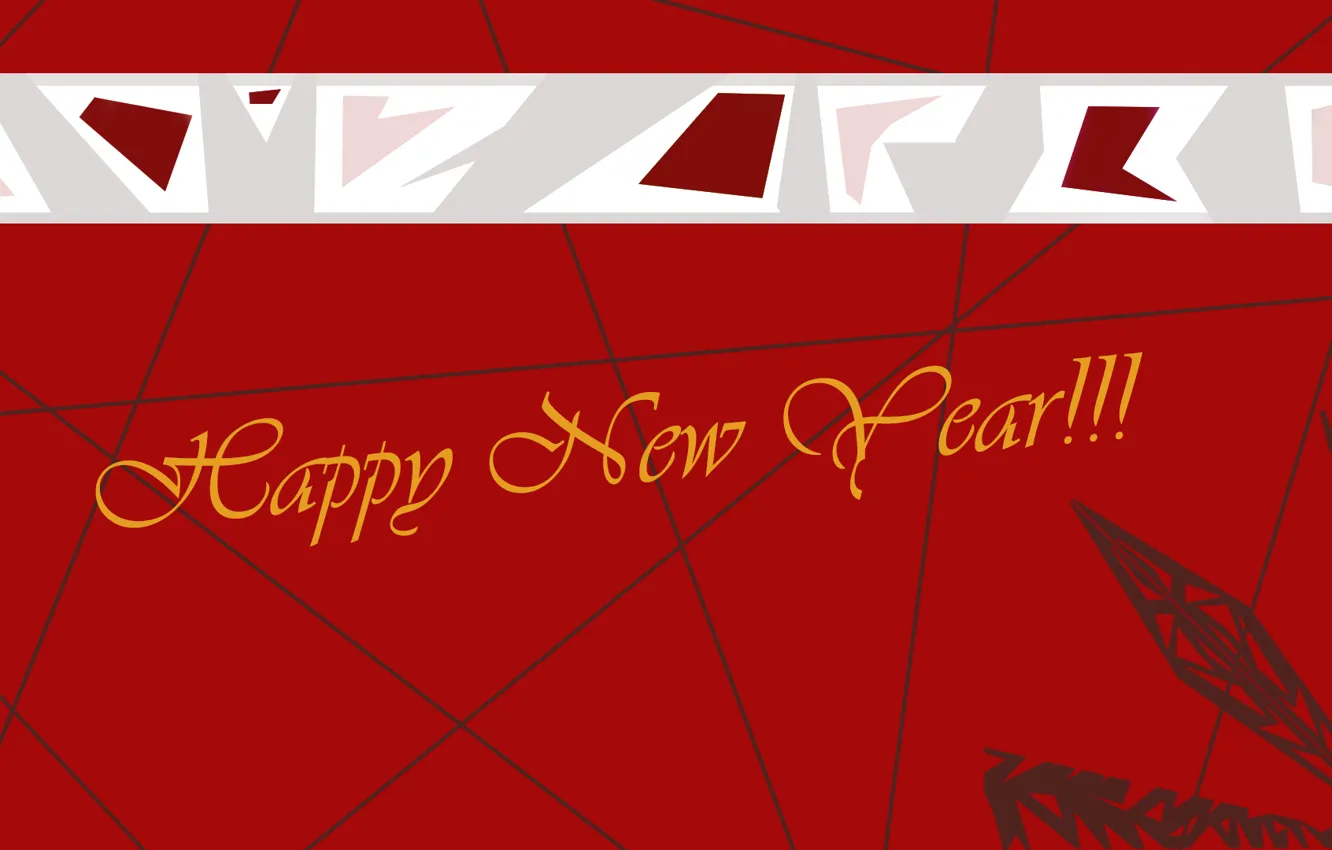 Фото обои красный, новый год, Red, Happy New Year, снежинка, поздравление, New Year, открытка