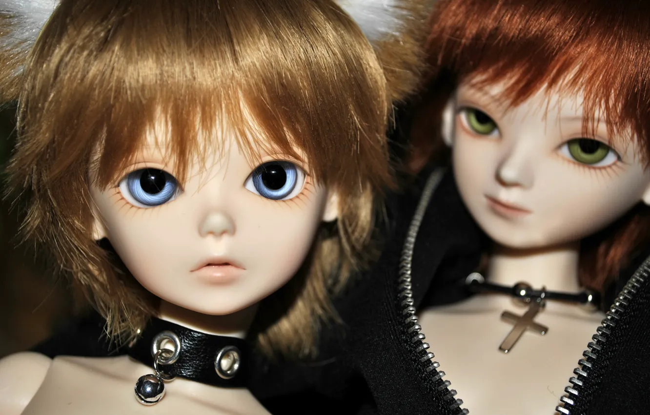 Фото обои кукла, рыжий, парни, голубые глаза, зеленые глаза, блондин, doll, BJD