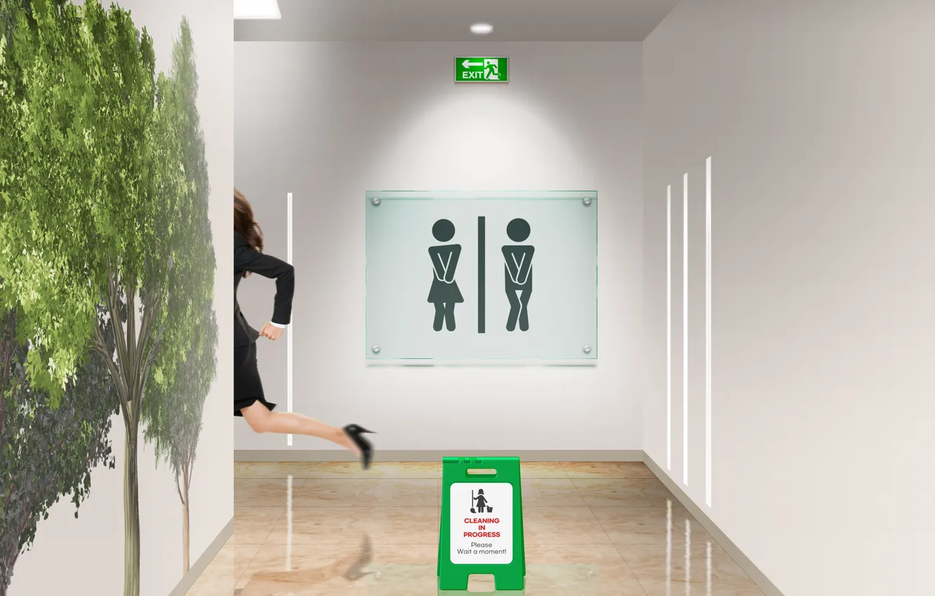 Фото обои sign, public restroom, toilet sign