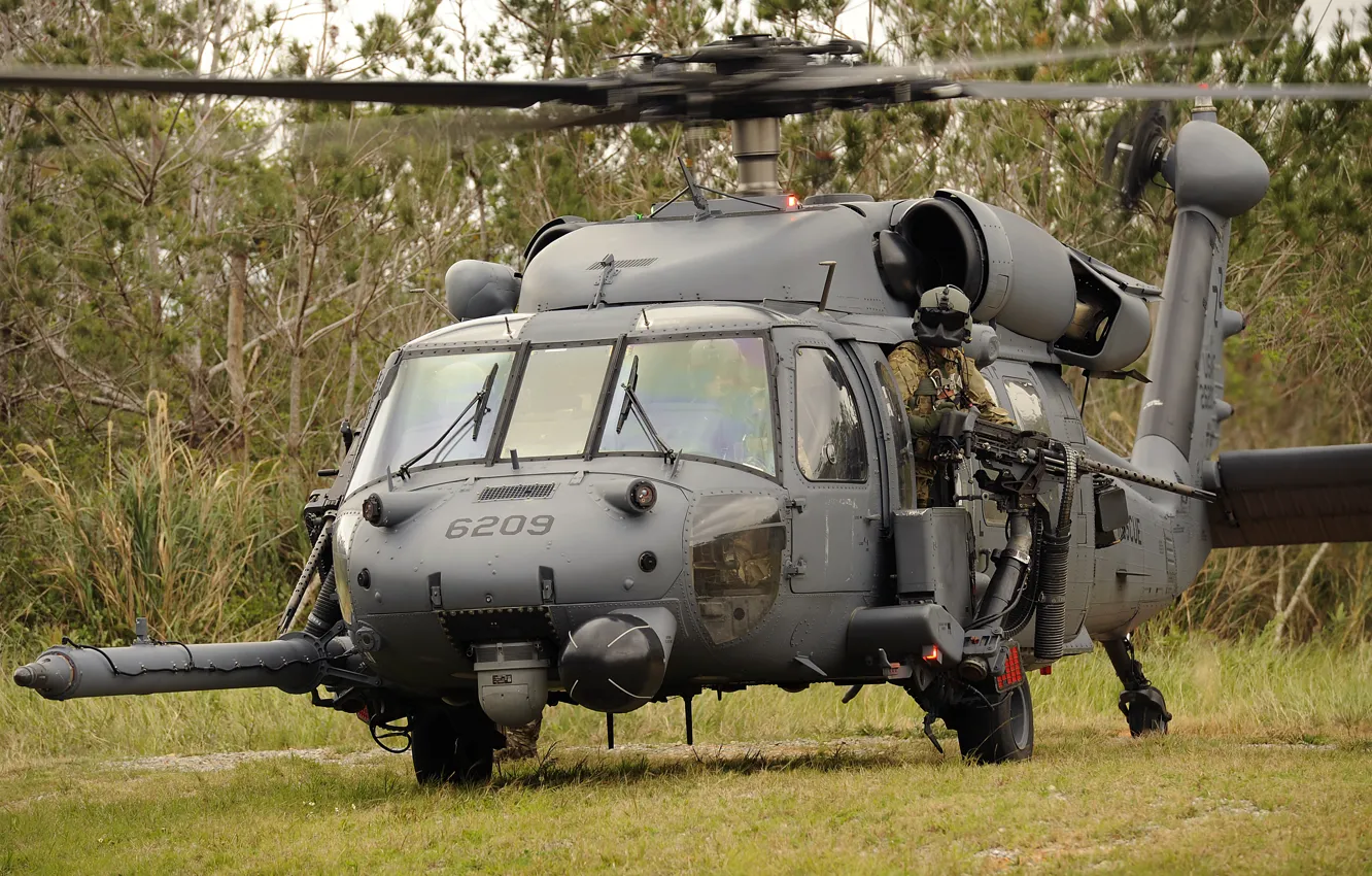 Фото обои маска, солдат, взлет, Air Force, helicopter, HH-60G, Pave Hawk