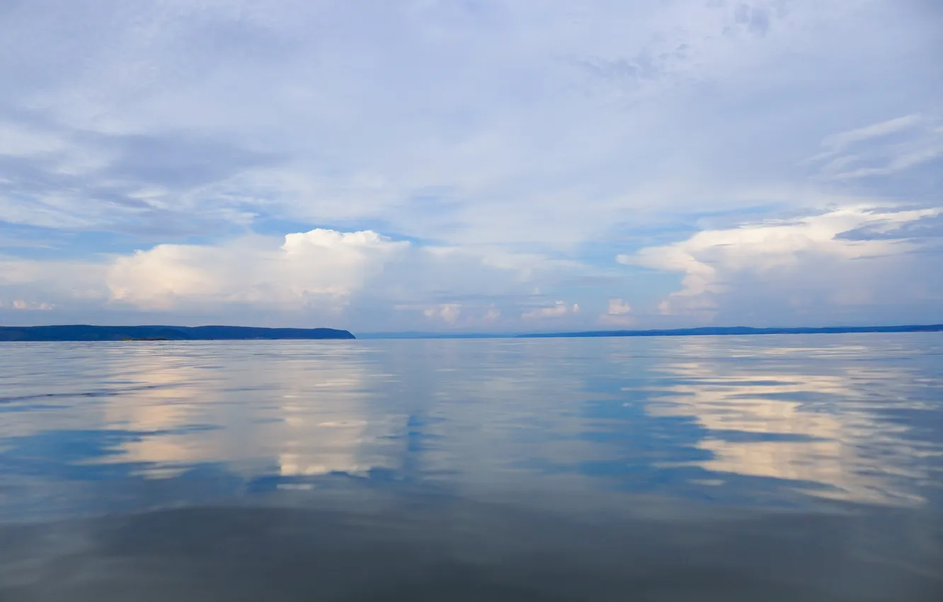 Фото обои лето, вода, водохранилище, Енисей, Красноярское море