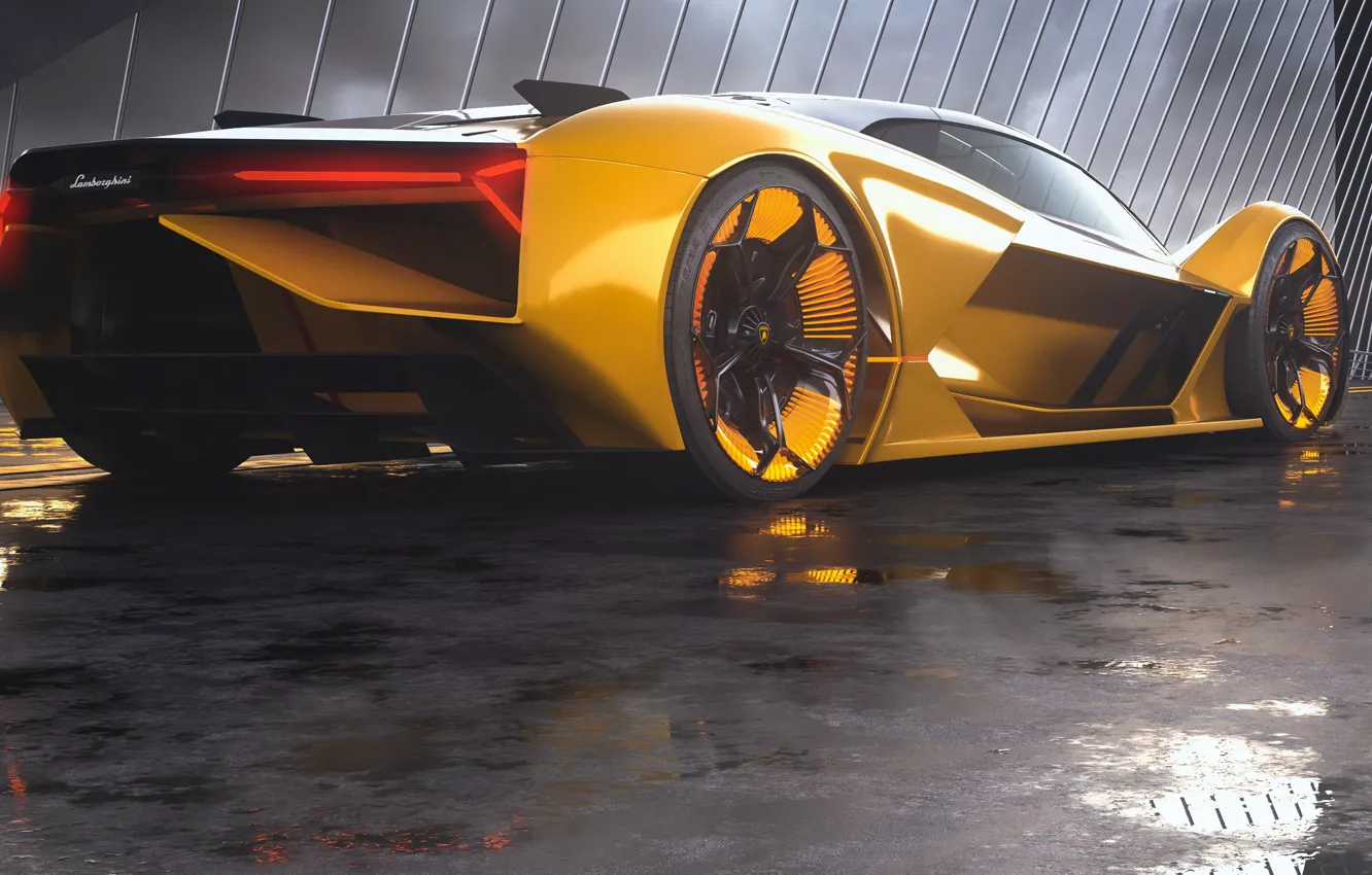 Фото обои рендеринг, Lamborghini, суперкар, вид сзади, Terzo Millennio