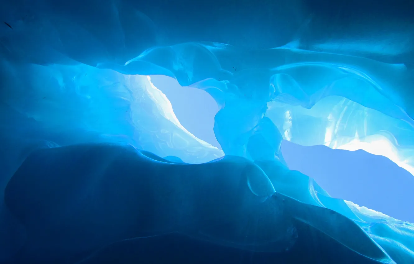 Фото обои холод, зима, свет, лёд, айсберг, проход, сугроб, глыба