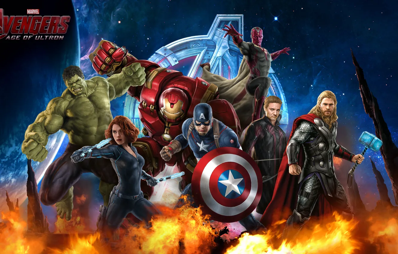 Фото обои Scarlett Johansson, Hulk, Iron Man, Captain America, Thor, Black Widow, Natasha Romanoff, Hawkeye