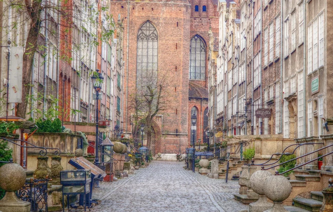 Фото обои street, building, poland, gdansk