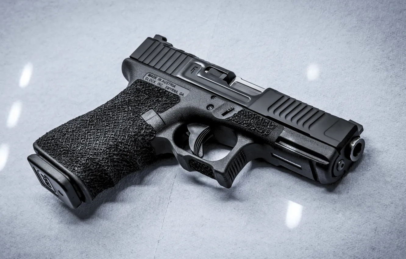 Фото обои пистолет, оружие, фон, Glock 19, Mark 1