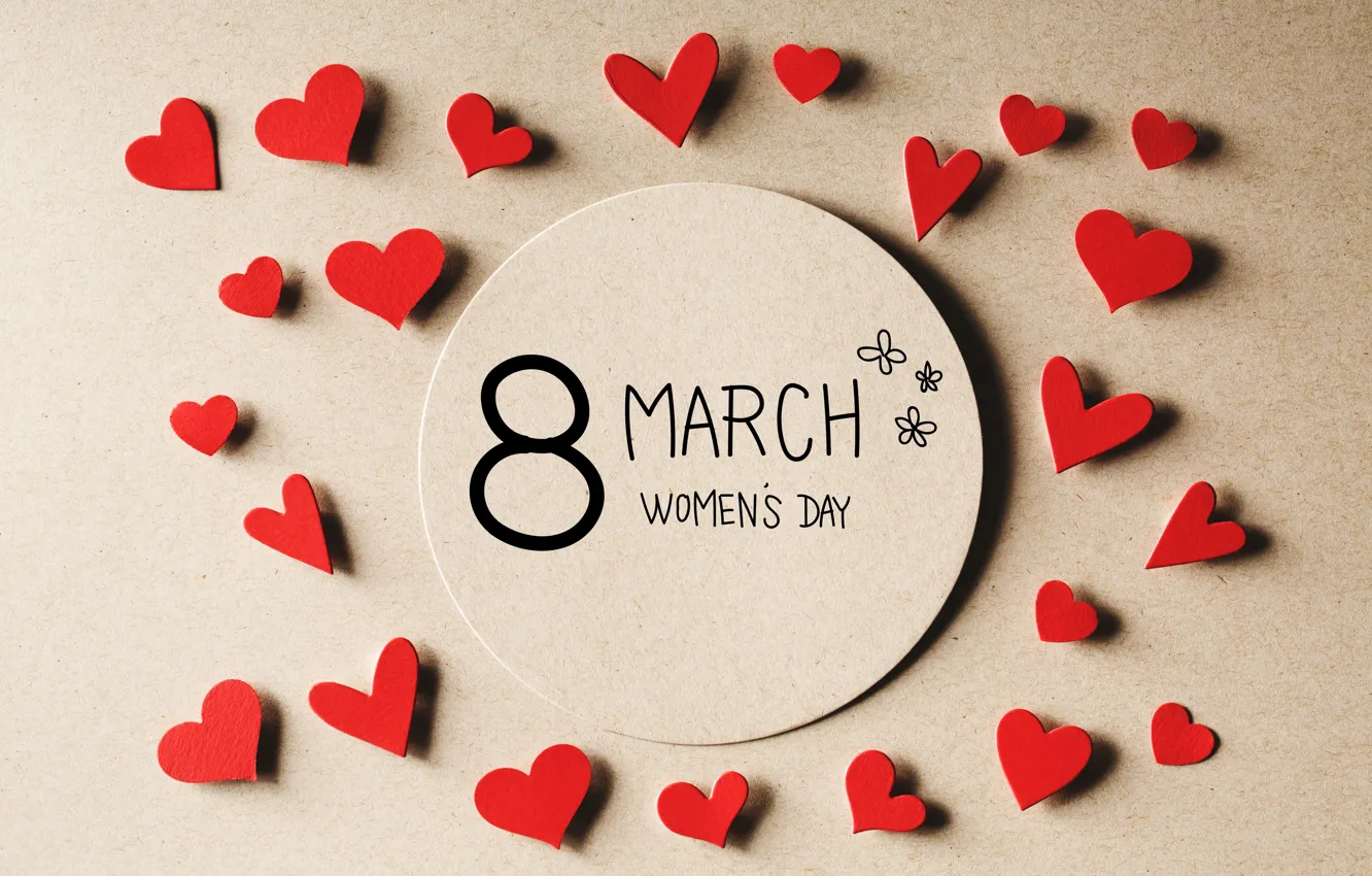 Фото обои сердечки, 8 марта, hearts, Women's Day