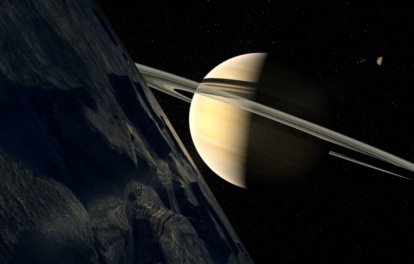 Фото обои планета, Сатурн, арт
