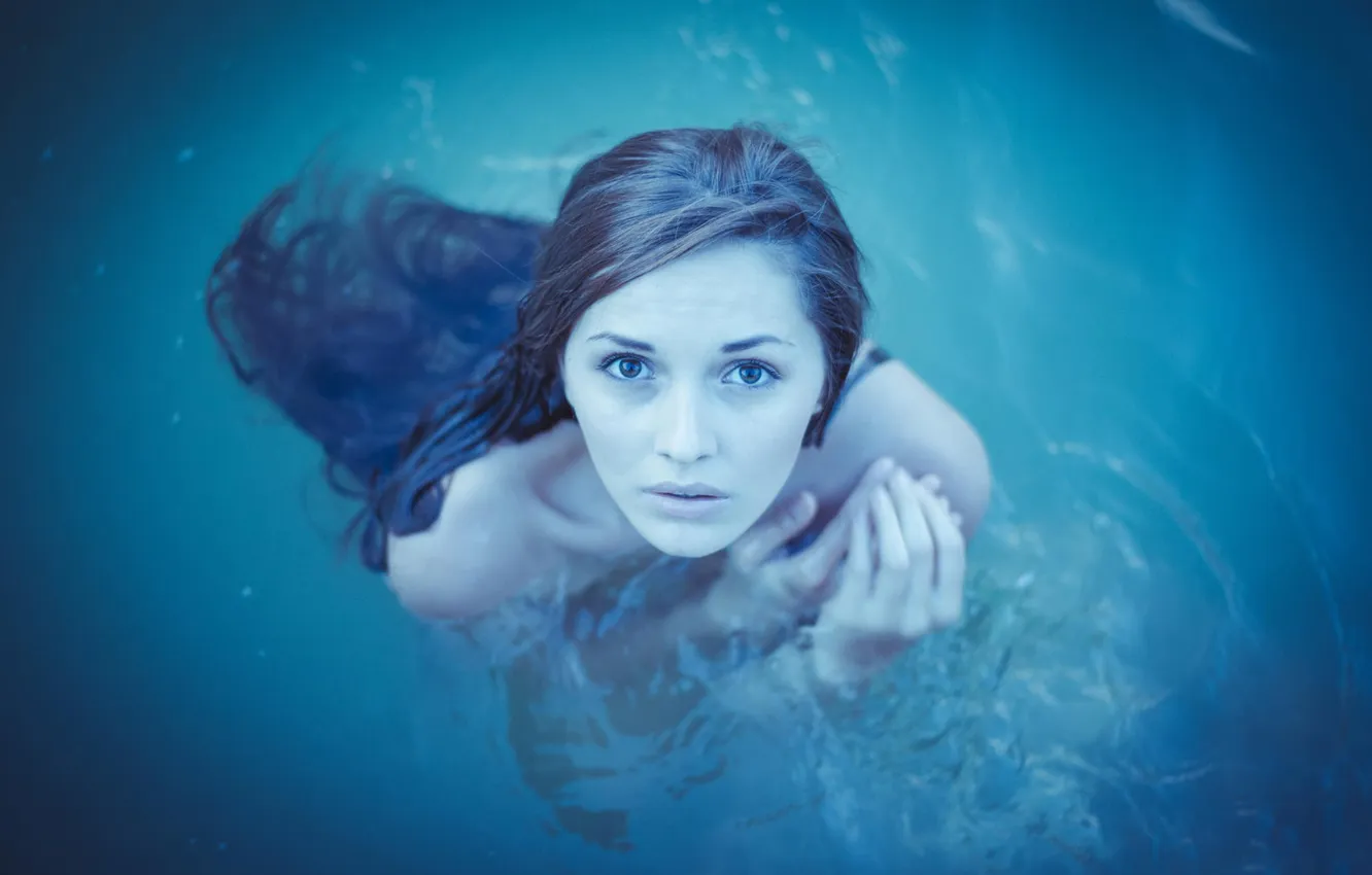 Фото обои взгляд, портрет, в воде
