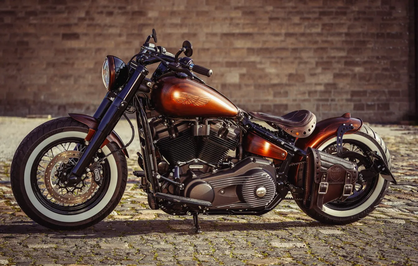 Фото обои Harley Davidson, Harley-Davidson, Custom, Slim, Motorcycle, Thunderbike, By Thunderbike, COPPER PENNY