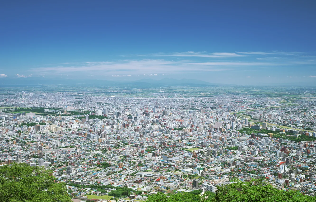 Фото обои город, вид, здания, дома, небоскребы, Япония, Токио, панорама